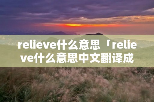 relieve什么意思「relieve什么意思中文翻译成」