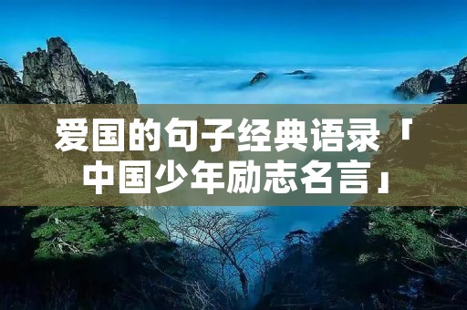 爱国的句子经典语录「中国少年励志名言」
