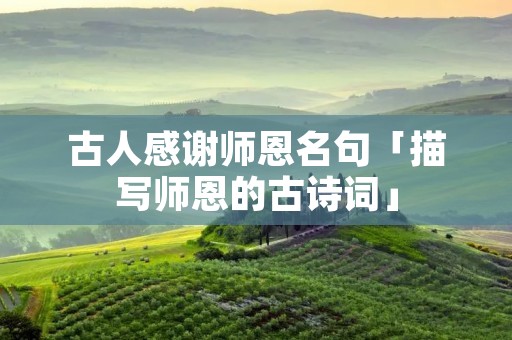 古人感谢师恩名句「描写师恩的古诗词」