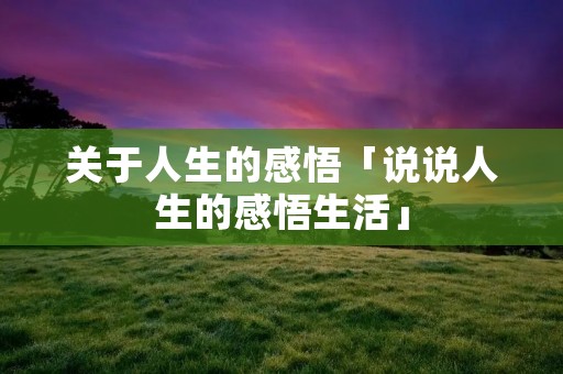 关于人生的感悟「说说人生的感悟生活」