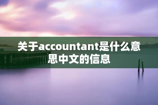 关于accountant是什么意思中文的信息 关于accountant是什么意思中文的信息