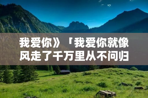 我爱你》「我爱你就像风走了千万里从不问归期什么意思」