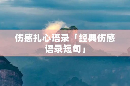 伤感扎心语录「经典伤感语录短句」