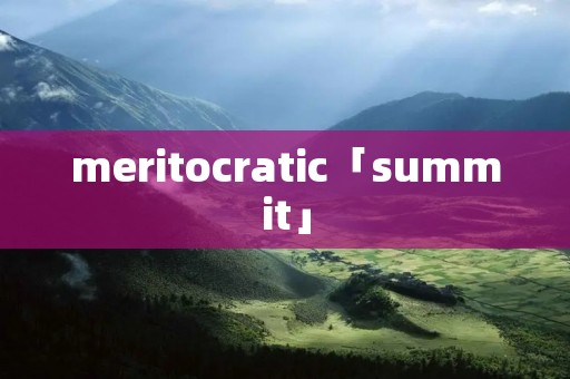 meritocratic「summit」