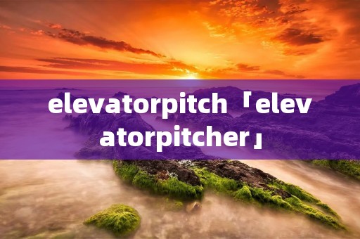 elevatorpitch「elevatorpitcher」