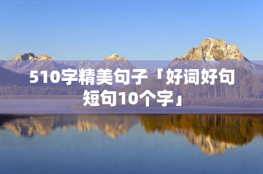 510字精美句子「好词好句短句10个字」