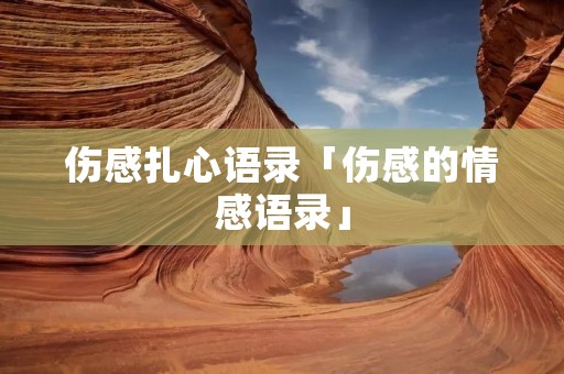 伤感扎心语录「伤感的情感语录」