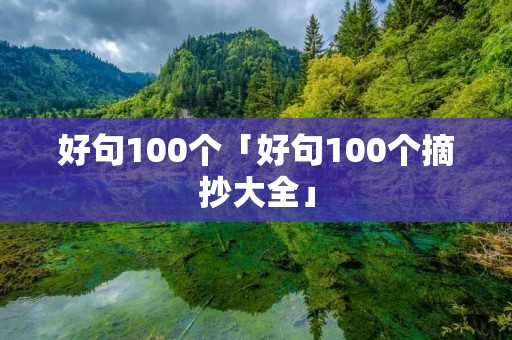 好句100个「好句100个摘抄大全」
