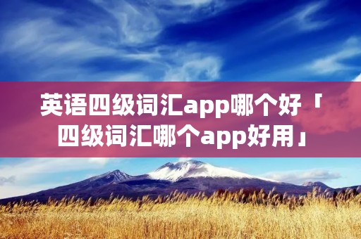 英语四级词汇app哪个好「四级词汇哪个app好用」