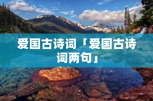 爱国古诗词「爱国古诗词两句」