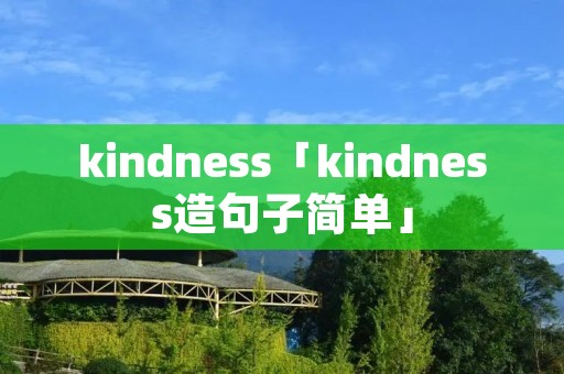 kindness「kindness造句子简单」