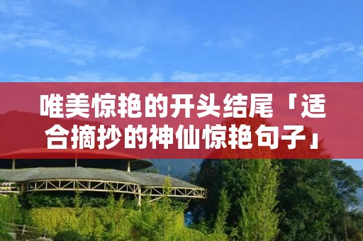 唯美惊艳的开头结尾「适合摘抄的神仙惊艳句子」