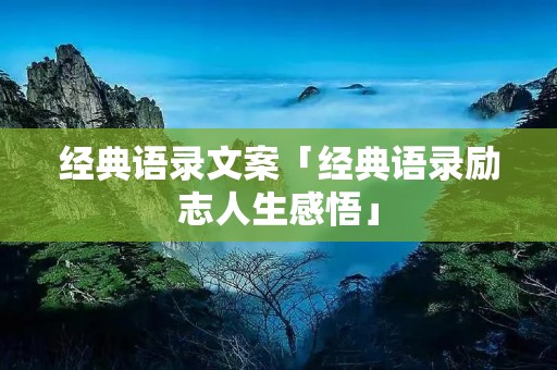 经典语录文案「经典语录励志人生感悟」