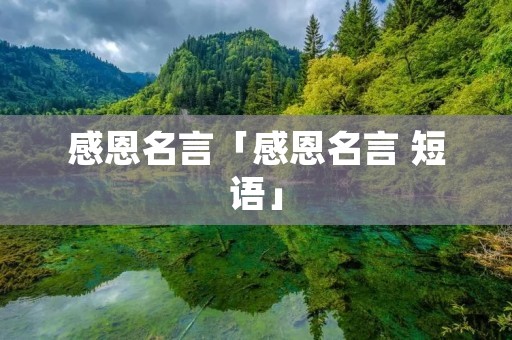 感恩名言「感恩名言 短语」