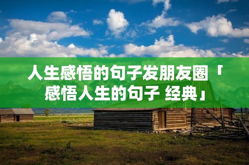 人生感悟的句子发朋友圈「感悟人生的句子 经典」