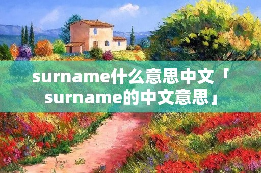 surname什么意思中文「surname的中文意思」