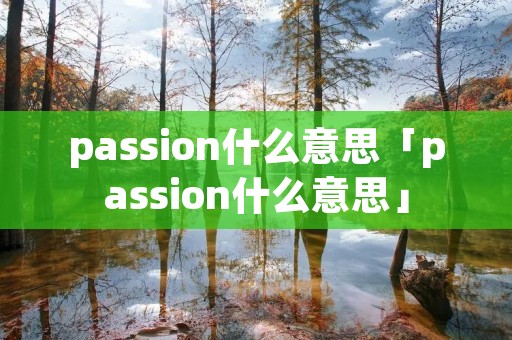 passion什么意思「passion什么意思」