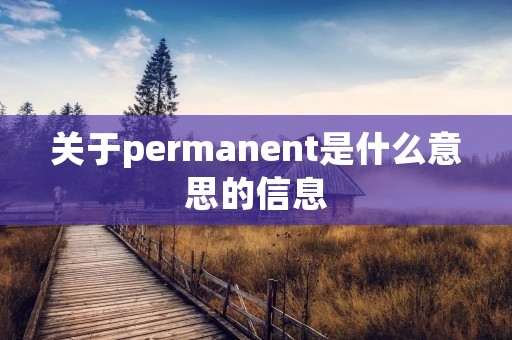 关于permanent是什么意思的信息 关于permanent是什么意思的信息
