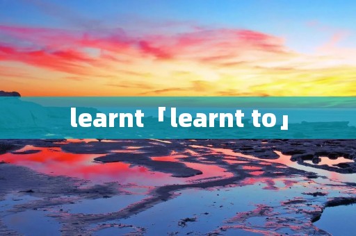 learnt「learnt to」