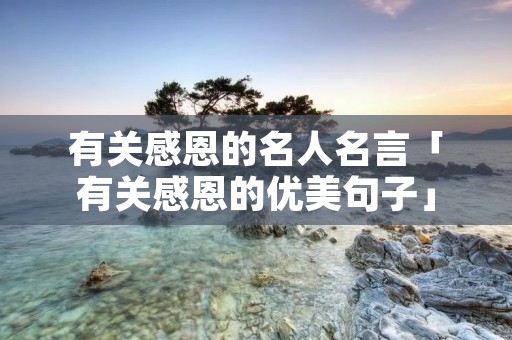 有关感恩的名人名言「有关感恩的优美句子」