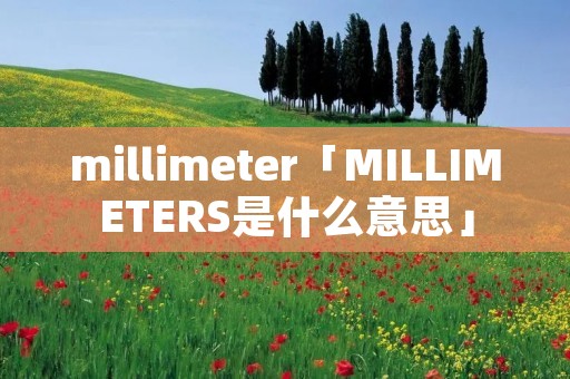 millimeter「MILLIMETERS是什么意思」 millimeter「MILLIMETERS是什么意思」