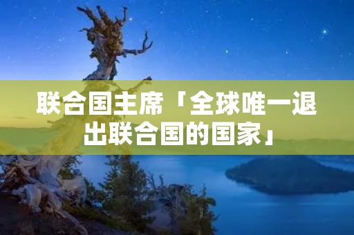 联合国主席「全球唯一退出联合国的国家」
