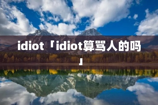 idiot「idiot算骂人的吗」
