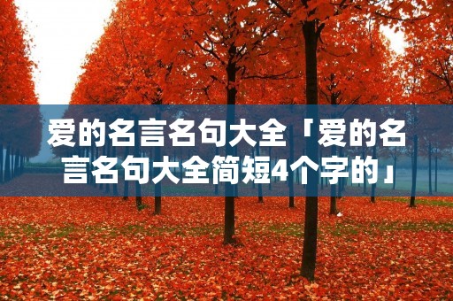 爱的名言名句大全「爱的名言名句大全简短4个字的」