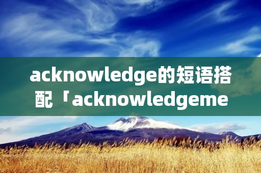 acknowledge的短语搭配「acknowledgement短语」 acknowledge的短语搭配「acknowledgement短语」