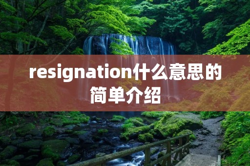 resignation什么意思的简单介绍