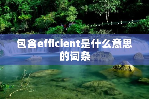 包含efficient是什么意思的词条