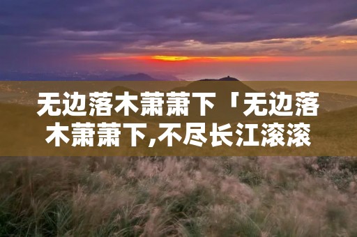 无边落木萧萧下「无边落木萧萧下,不尽长江滚滚来」