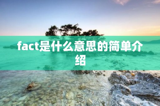 fact是什么意思的简单介绍
