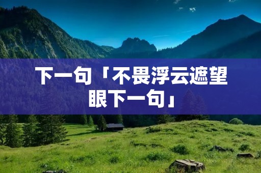 下一句「不畏浮云遮望眼下一句」