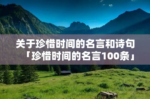 关于珍惜时间的名言和诗句「珍惜时间的名言100条」