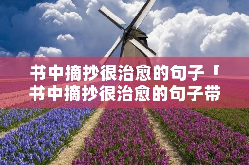 书中摘抄很治愈的句子「书中摘抄很治愈的句子带书名」 书中摘抄很治愈的句子「书中摘抄很治愈的句子带书名」