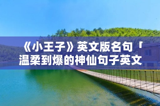 《小王子》英文版名句「温柔到爆的神仙句子英文」