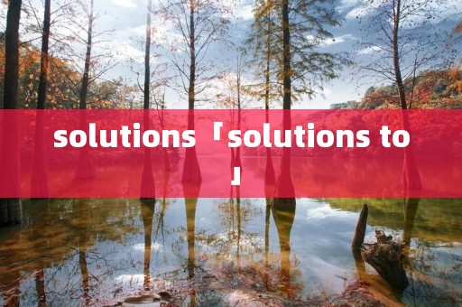solutions「solutions to」
