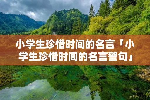 小学生珍惜时间的名言「小学生珍惜时间的名言警句」