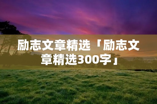励志文章精选「励志文章精选300字」