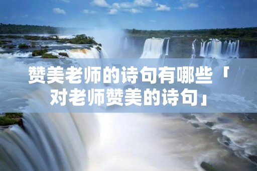 赞美老师的诗句有哪些「对老师赞美的诗句」