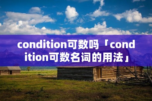 condition可数吗「condition可数名词的用法」