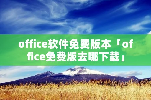 office软件免费版本「office免费版去哪下载」
