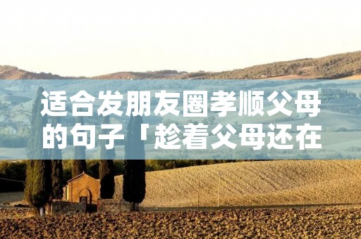 适合发朋友圈孝顺父母的句子「趁着父母还在尽孝的句子」 适合发朋友圈孝顺父母的句子「趁着父母还在尽孝的句子」