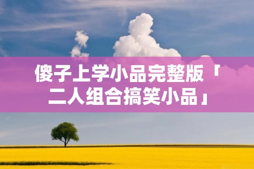 傻子上学小品完整版「二人组合搞笑小品」