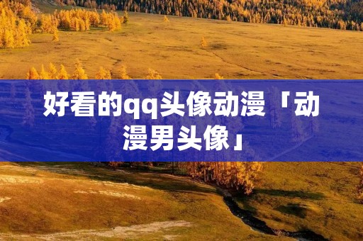 好看的qq头像动漫「动漫男头像」