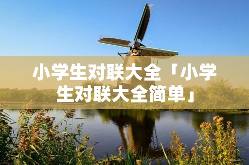 小学生对联大全「小学生对联大全简单」