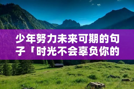 少年努力未来可期的句子「时光不会辜负你的努力的句子」