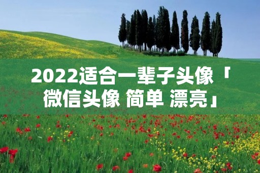 2022适合一辈子头像「微信头像 简单 漂亮」