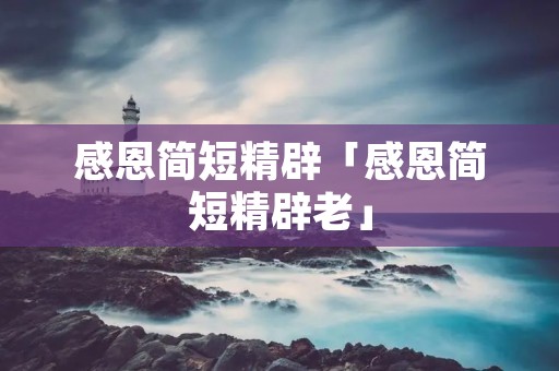 感恩简短精辟「感恩简短精辟老」